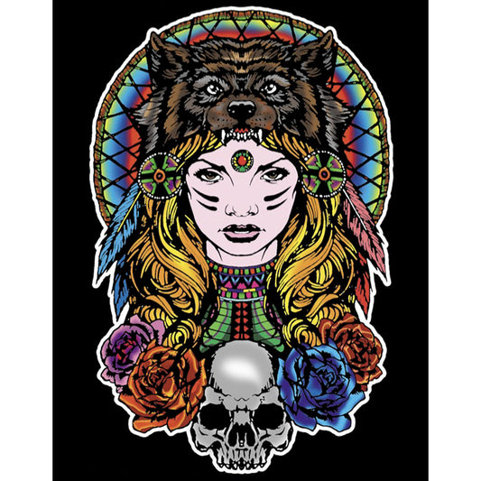 Samtausmalbild WOLFSMÄDCHEN 47 x 35 cm