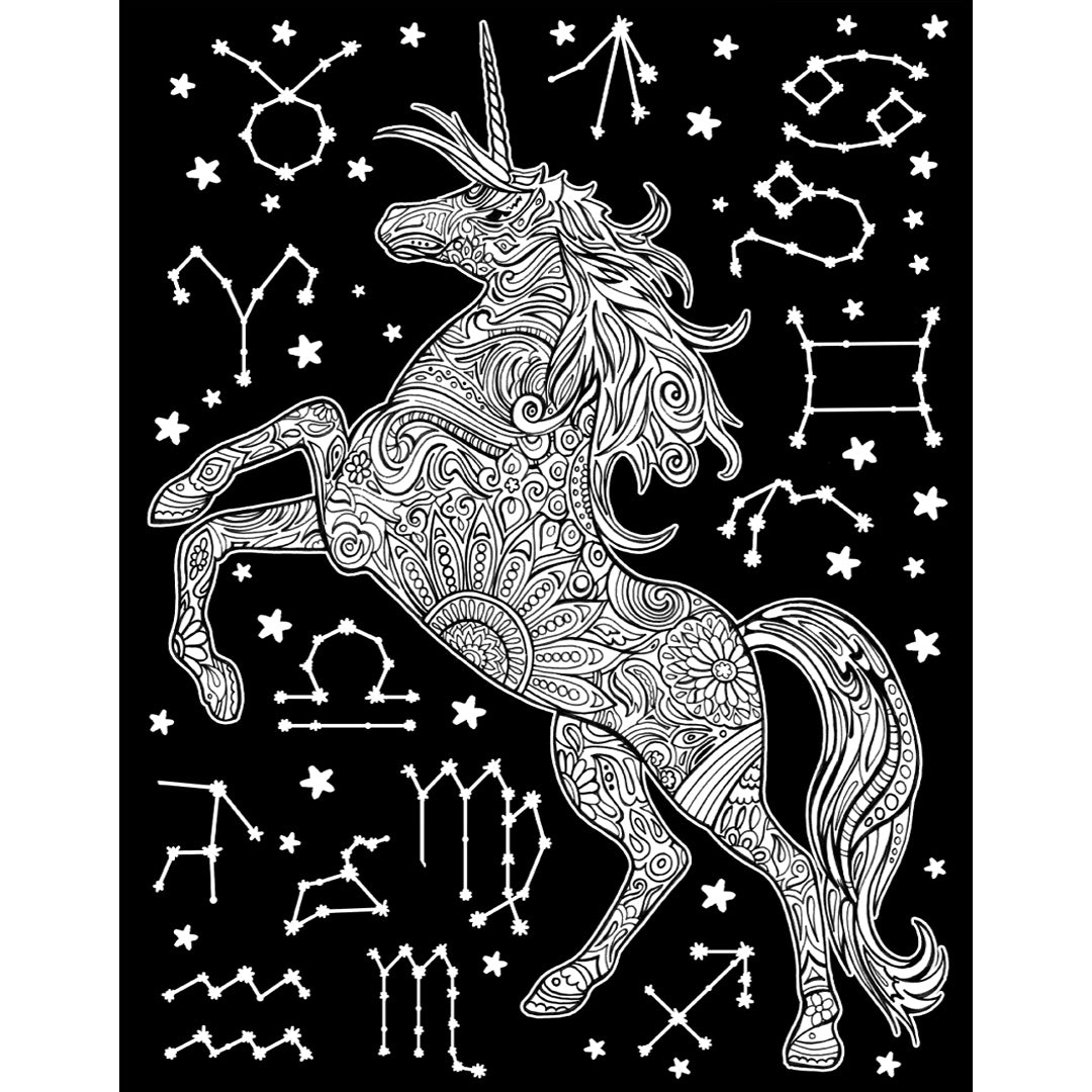 Samtausmalbild EINHORN ASTRO 47 x 35 cm