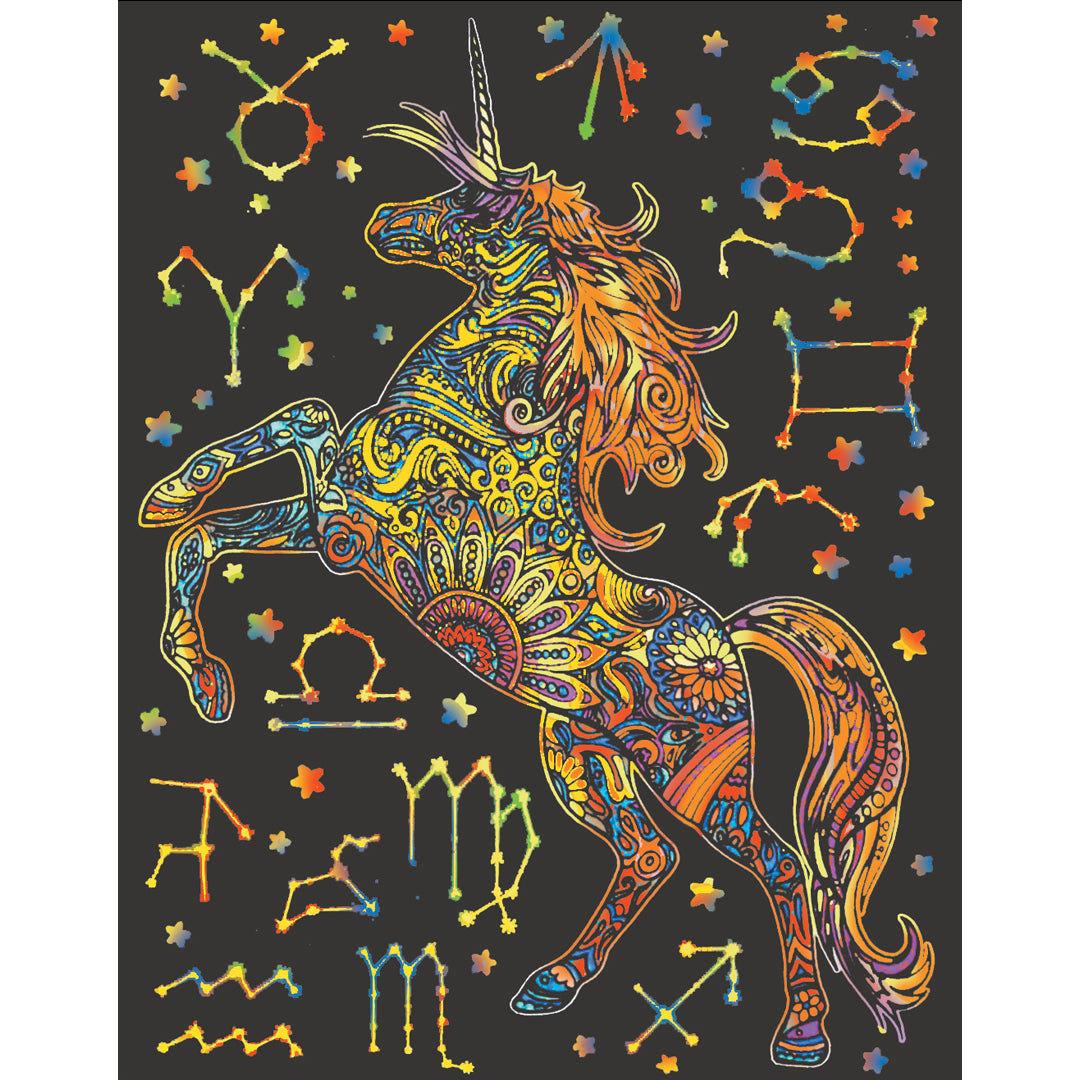 Samtausmalbild EINHORN ASTRO 47 x 35 cm