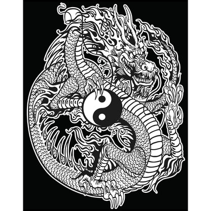 Samtausmalbild DRACHE YIN YANG 47 x 35 cm