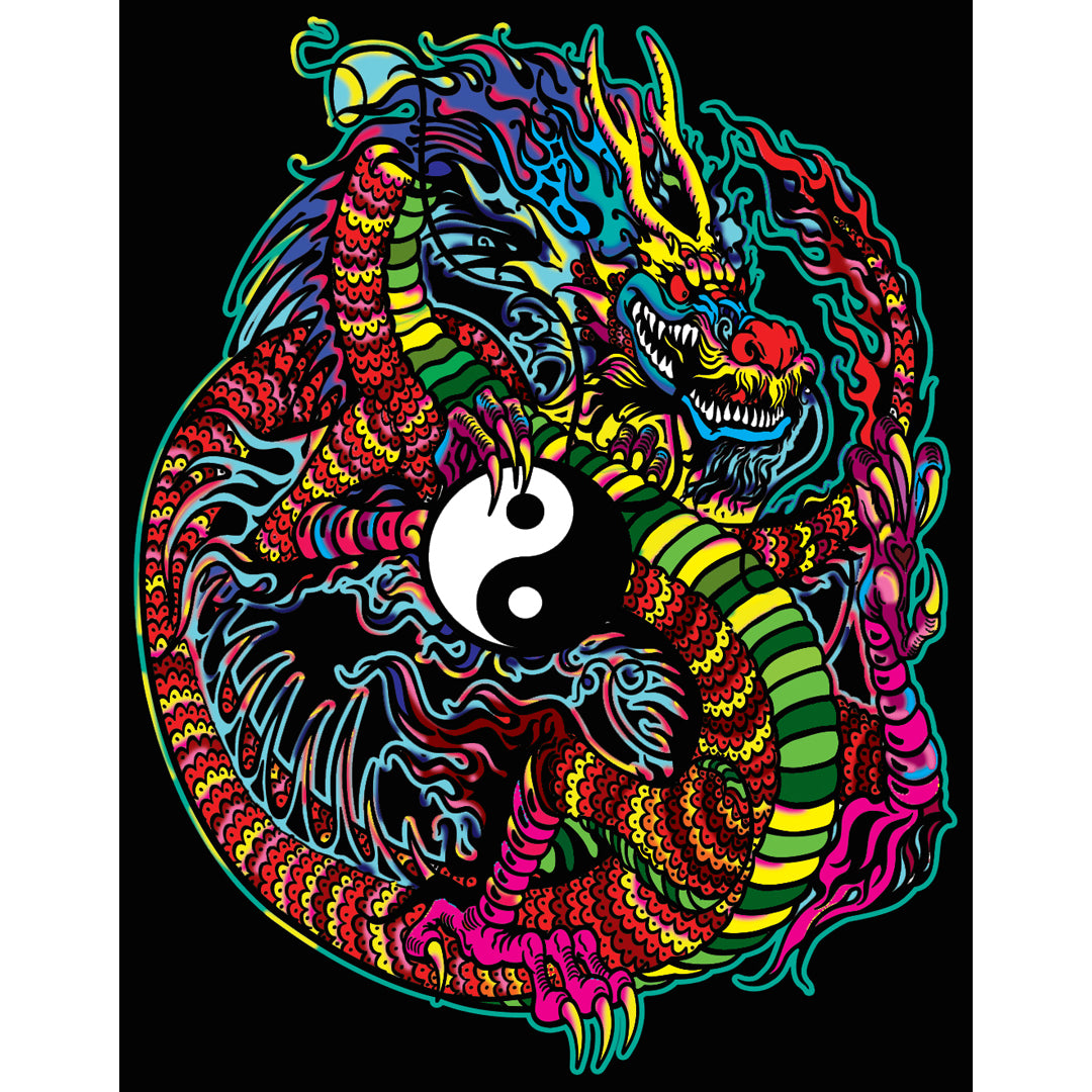 Samtausmalbild DRACHE YIN YANG 47 x 35 cm
