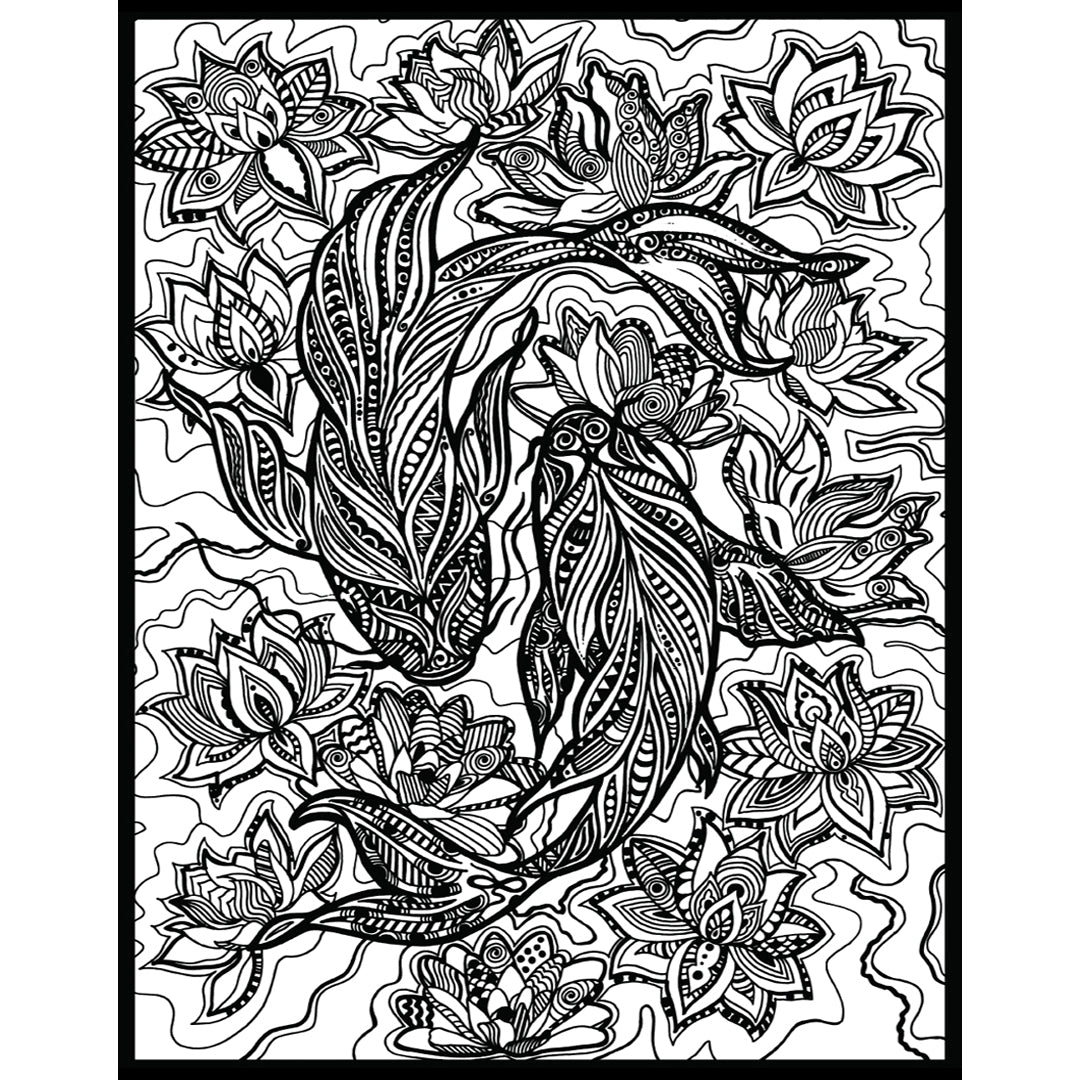 Samtausmalbild 2 KOI KARPFEN 47 x 35 cm