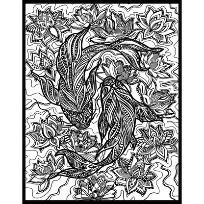 Samtausmalbild 2 KOI KARPFEN 47 x 35 cm