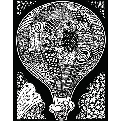 Samtausmalbild HEIßLUFTBALLON 47 x 35 cm