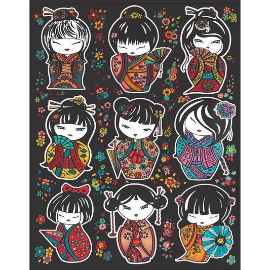 Samtausmalbild KOKESHI 47 x 35 cm