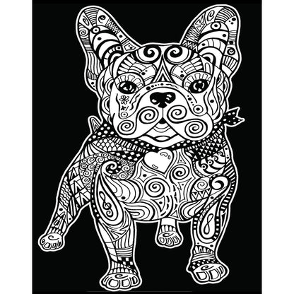 Samtausmalbild FRANZÖSISCHE BULLDOGGE 47 x 35 cm