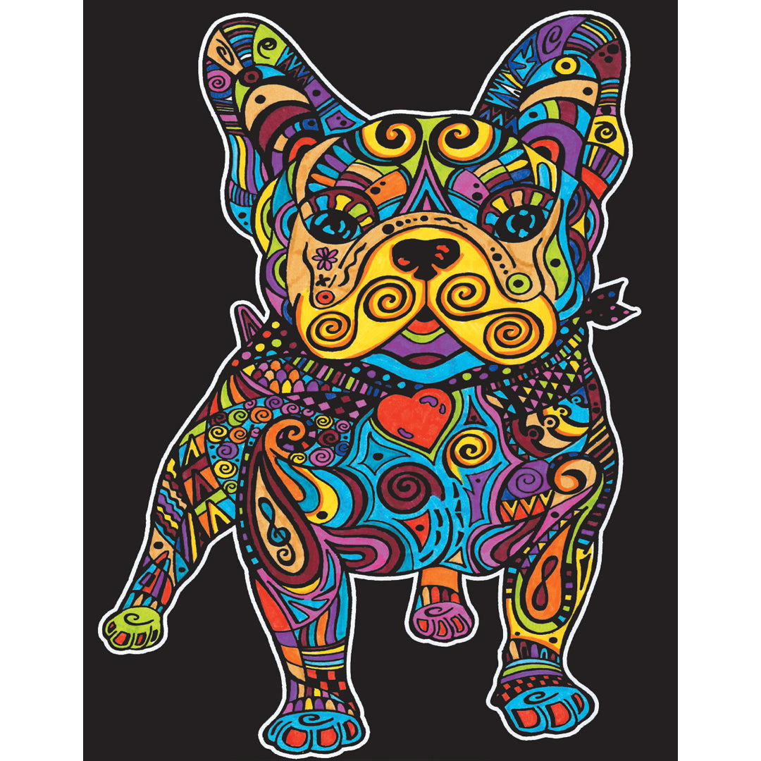 Samtausmalbild FRANZÖSISCHE BULLDOGGE 47 x 35 cm