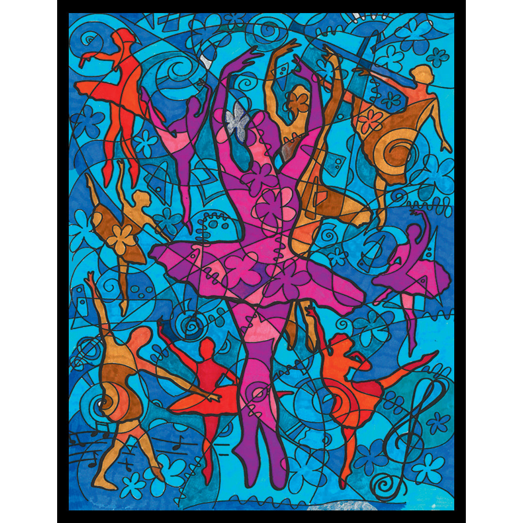 Samtausmalbild TÄNZER 47 x 35 cm