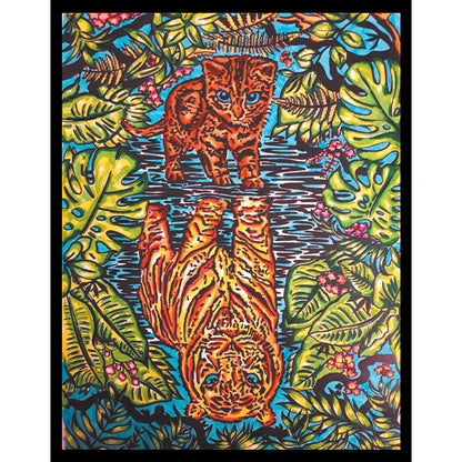 Samtausmalbild TIGER+KATZE 47 x 35 cm