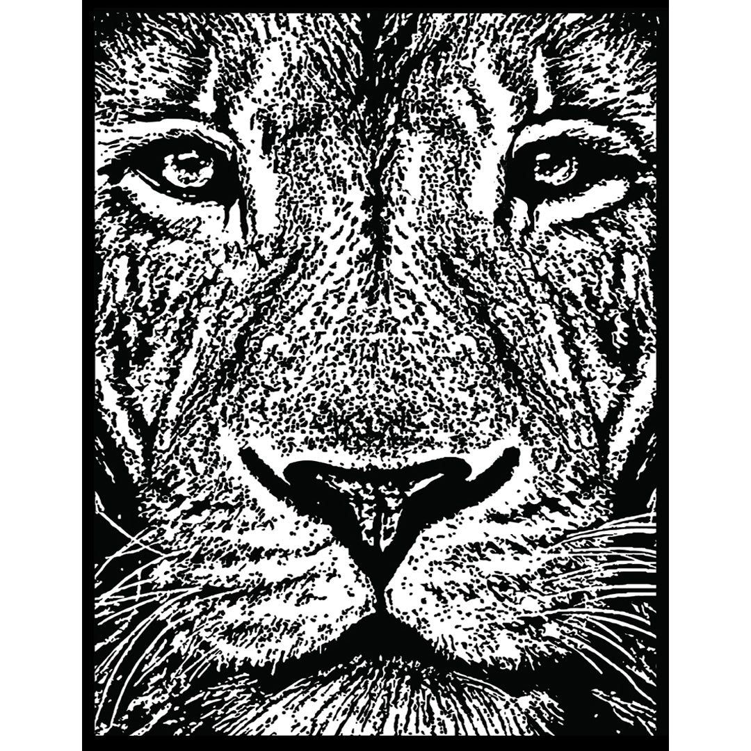 Samtausmalbild LÖWENKOPF REALISTISCH 47 x 35 cm