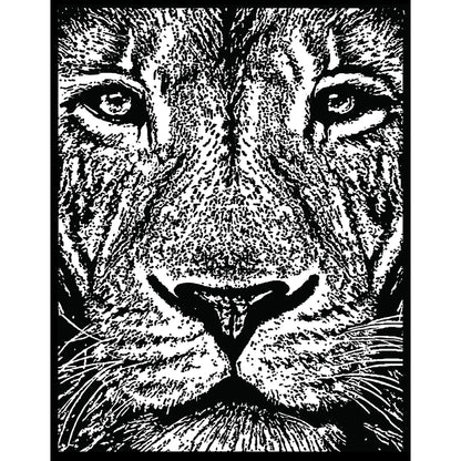 Samtausmalbild LÖWENKOPF REALISTISCH 47 x 35 cm