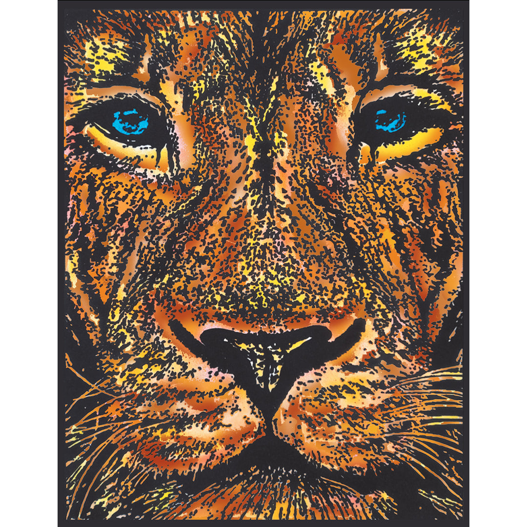 Samtausmalbild LÖWENKOPF REALISTISCH 47 x 35 cm