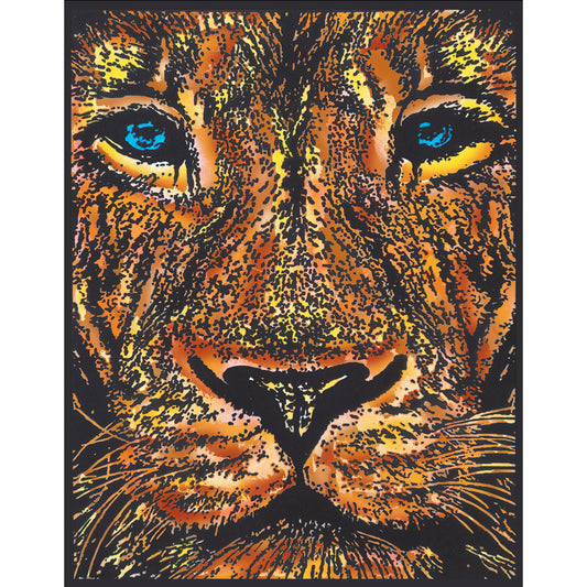 Samtausmalbild LÖWENKOPF REALISTISCH 47 x 35 cm