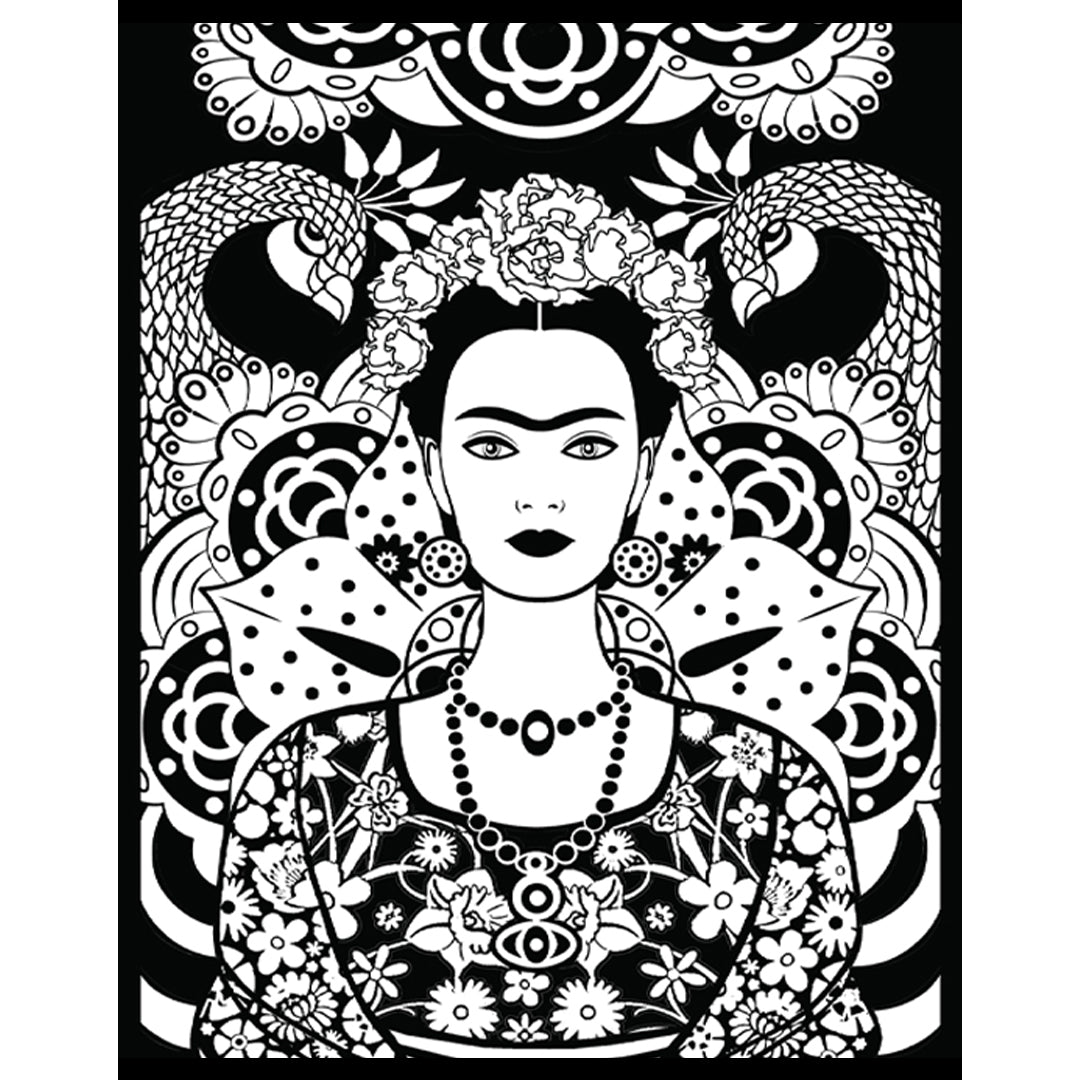 Samtausmalbild FRIDA GESICHT 47 x 35 cm