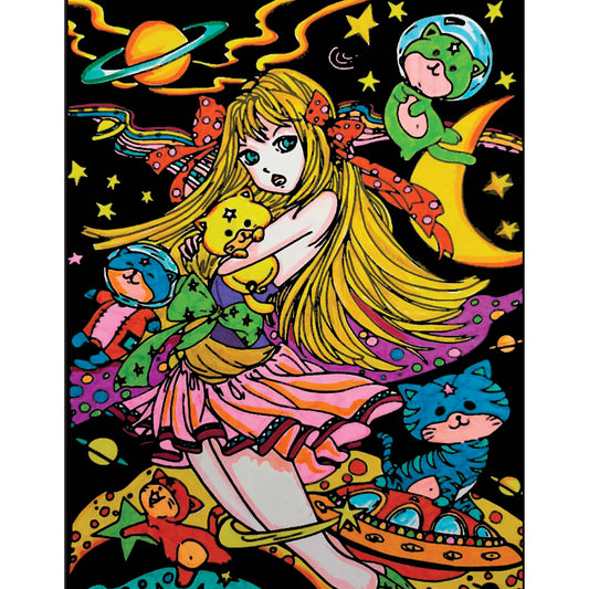 Samtausmalbild SPACE PRINZESSIN 47 x 35 cm