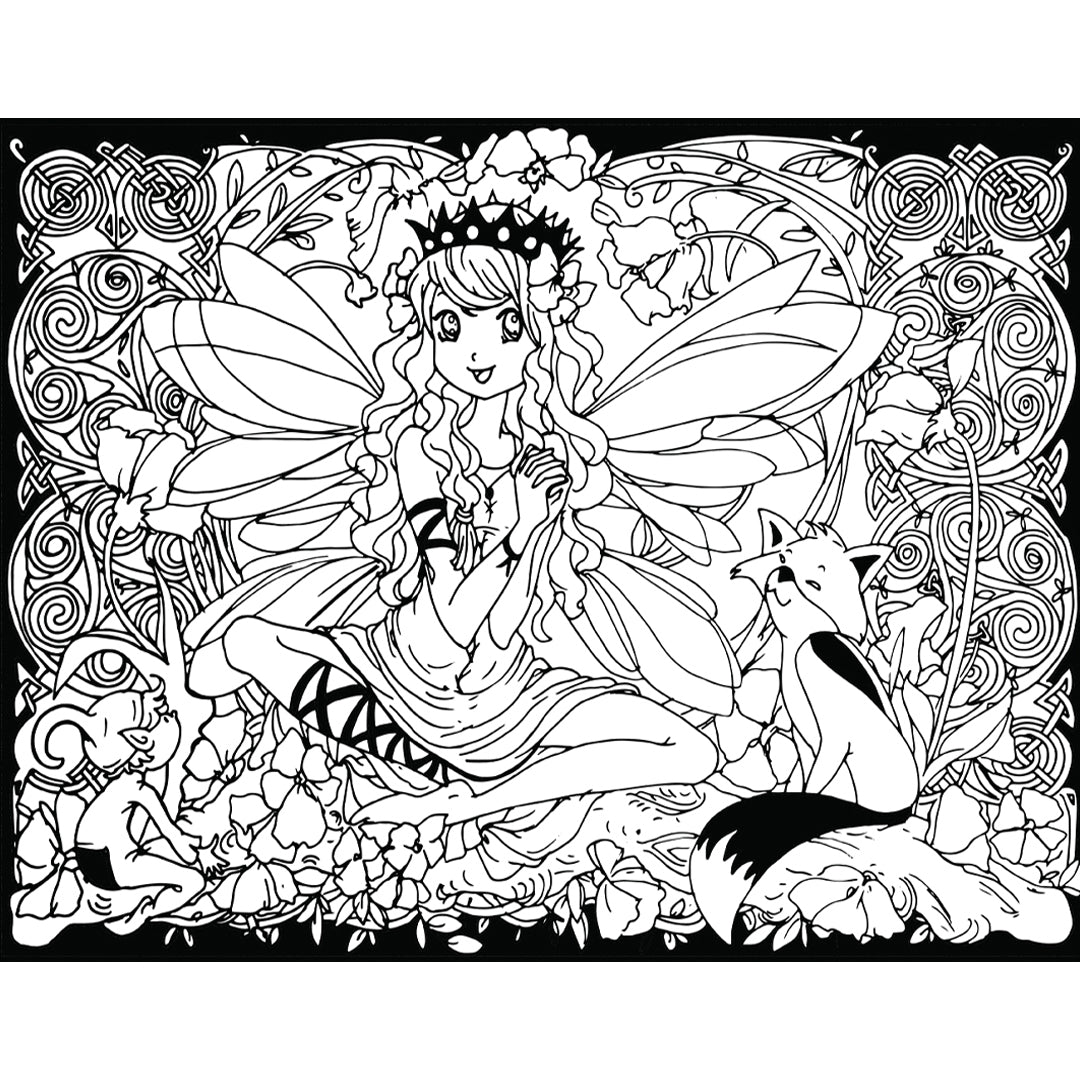 Samtausmalbild MANGA PRINZESSIN 47 x 35 cm