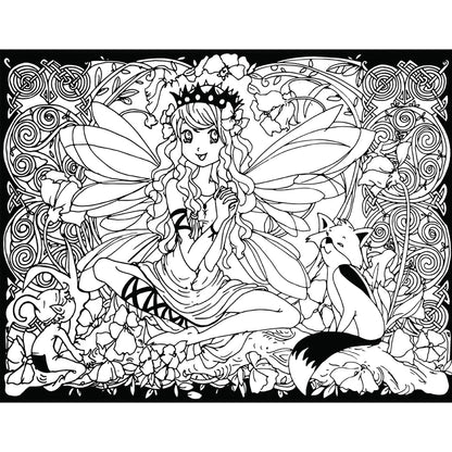 Samtausmalbild MANGA PRINZESSIN 47 x 35 cm