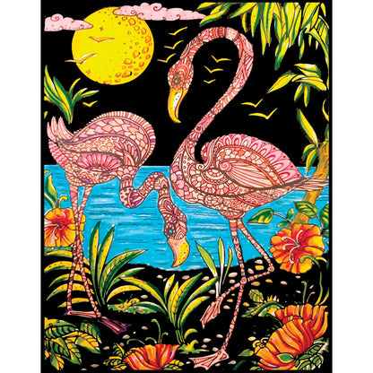Samtausmalbild FLAMINGOS 47 x 35 cm