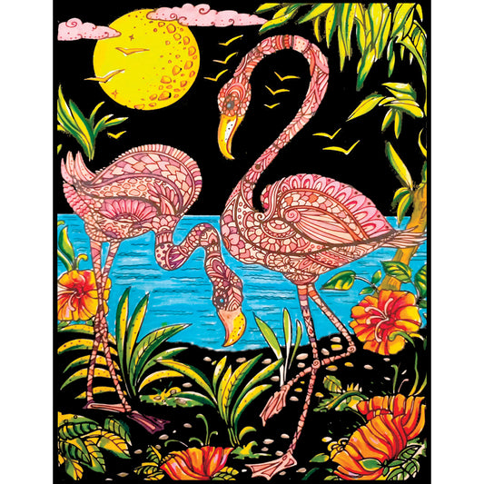 Samtausmalbild FLAMINGOS 47 x 35 cm