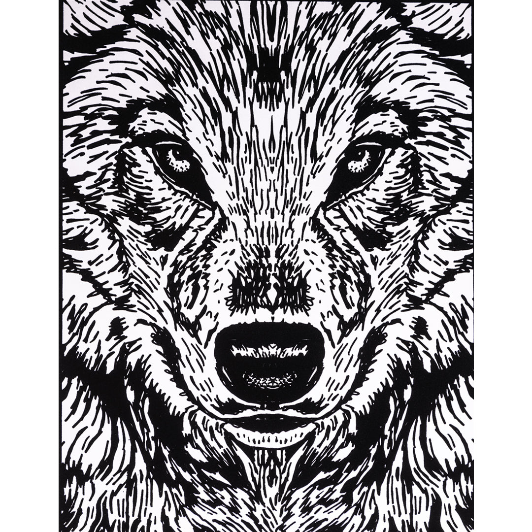 Samtausmalbild WOLF REALISTISCH 47 x 35 cm