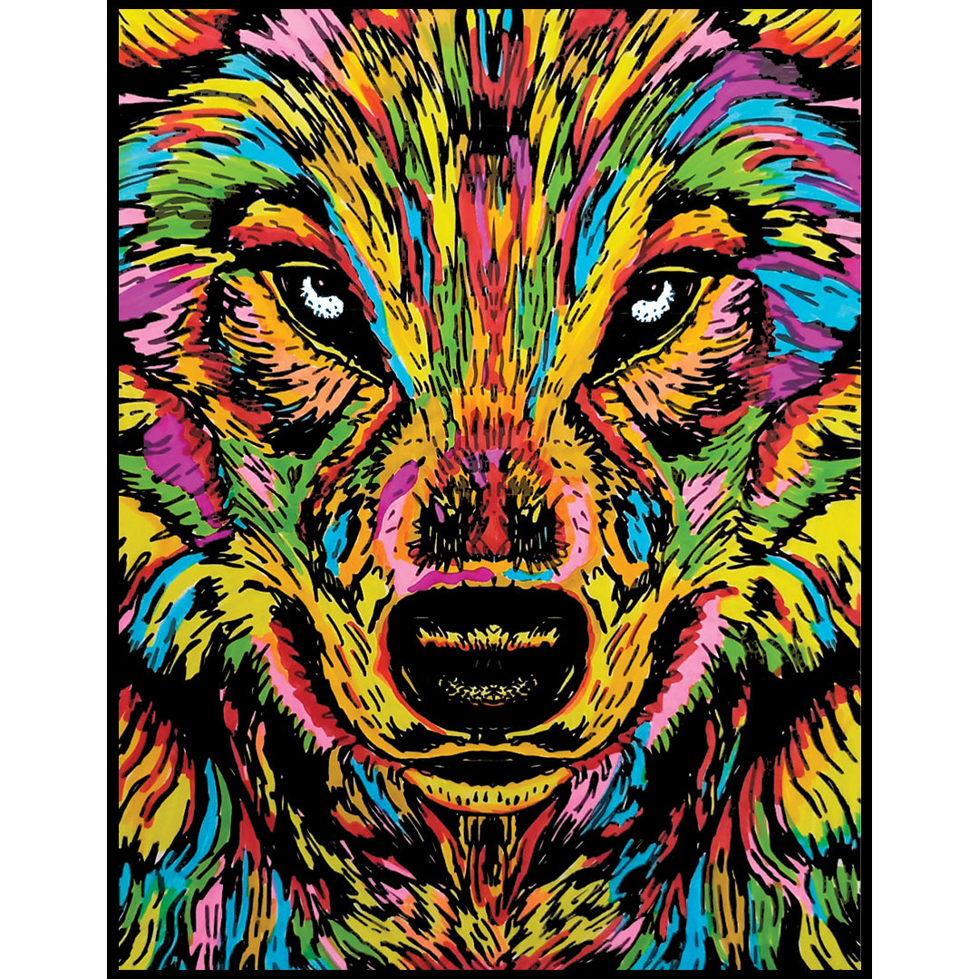 Samtausmalbild WOLF REALISTISCH 47 x 35 cm