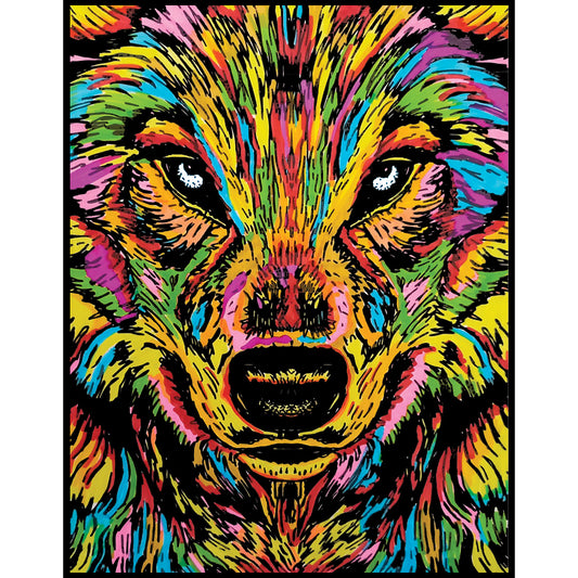 Samtausmalbild WOLF REALISTISCH 47 x 35 cm