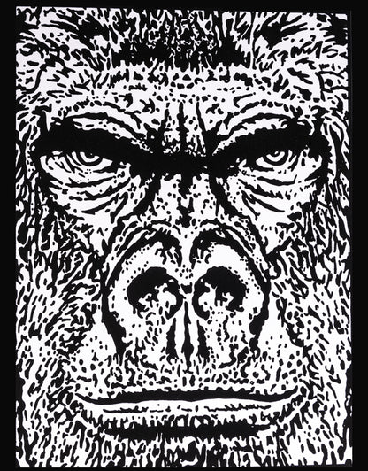 Samtausmalbild GORILLA REALISTISCH 47 x 35 cm