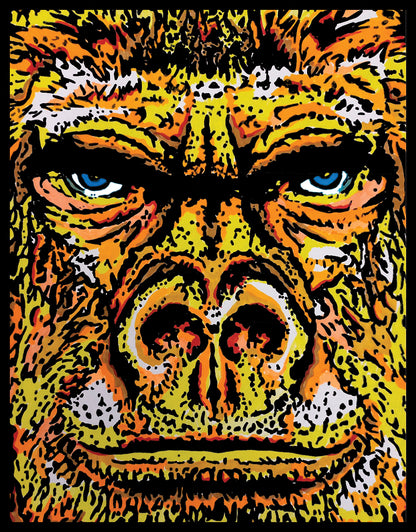 Samtausmalbild GORILLA REALISTISCH 47 x 35 cm