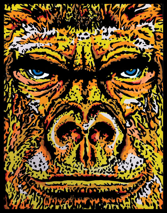 Samtausmalbild GORILLA REALISTISCH 47 x 35 cm