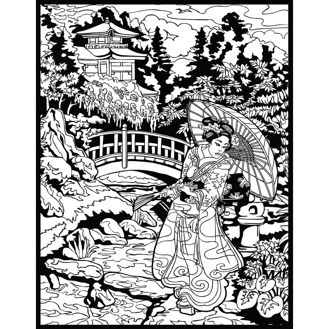 Samtausmalbild GEISHA 47 x 35 cm