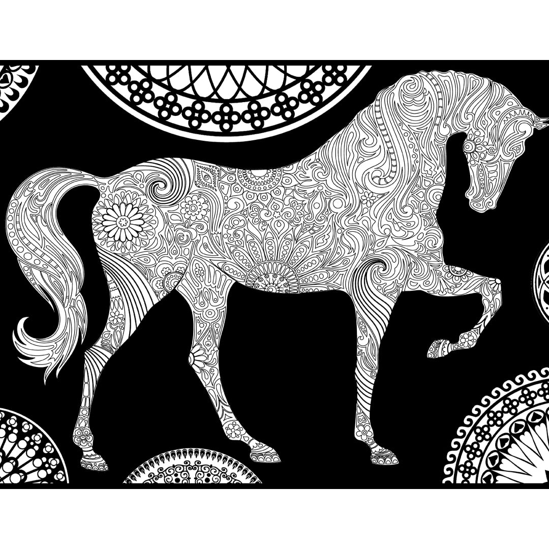 Samtausmalbild PFERD MANDALA 47 x 35 cm