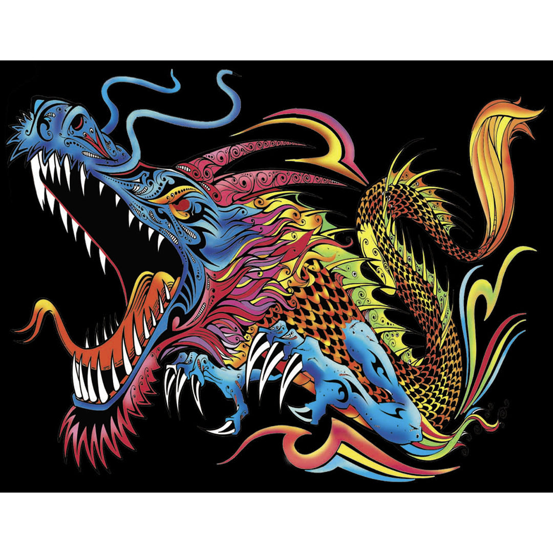 Samtausmalbild DRACHE 47 x 35 cm