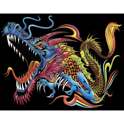 Samtausmalbild DRACHE 47 x 35 cm