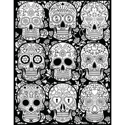 Samtausmalbild TOTENKÖPFE 47 x 35 cm