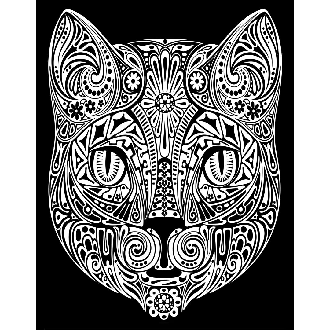 Samtausmalbild KATZENKOPF 47 x 35 cm