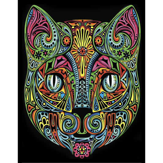 Samtausmalbild KATZENKOPF 47 x 35 cm