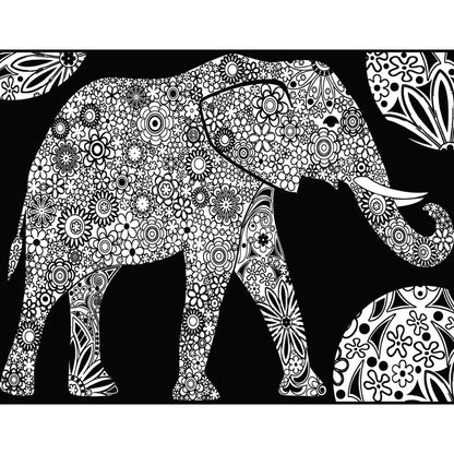 Samtausmalbild ELEFANT MANDALA 47 x 35 cm