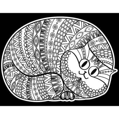 Samtausmalbild DICKE KATZE 47 x 35 cm