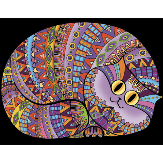 Samtausmalbild DICKE KATZE 47 x 35 cm