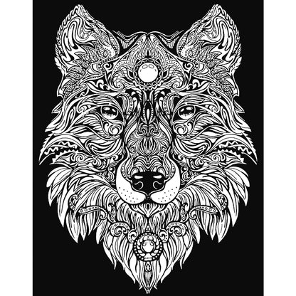 Samtausmalbild WOLF 47 x 35 cm