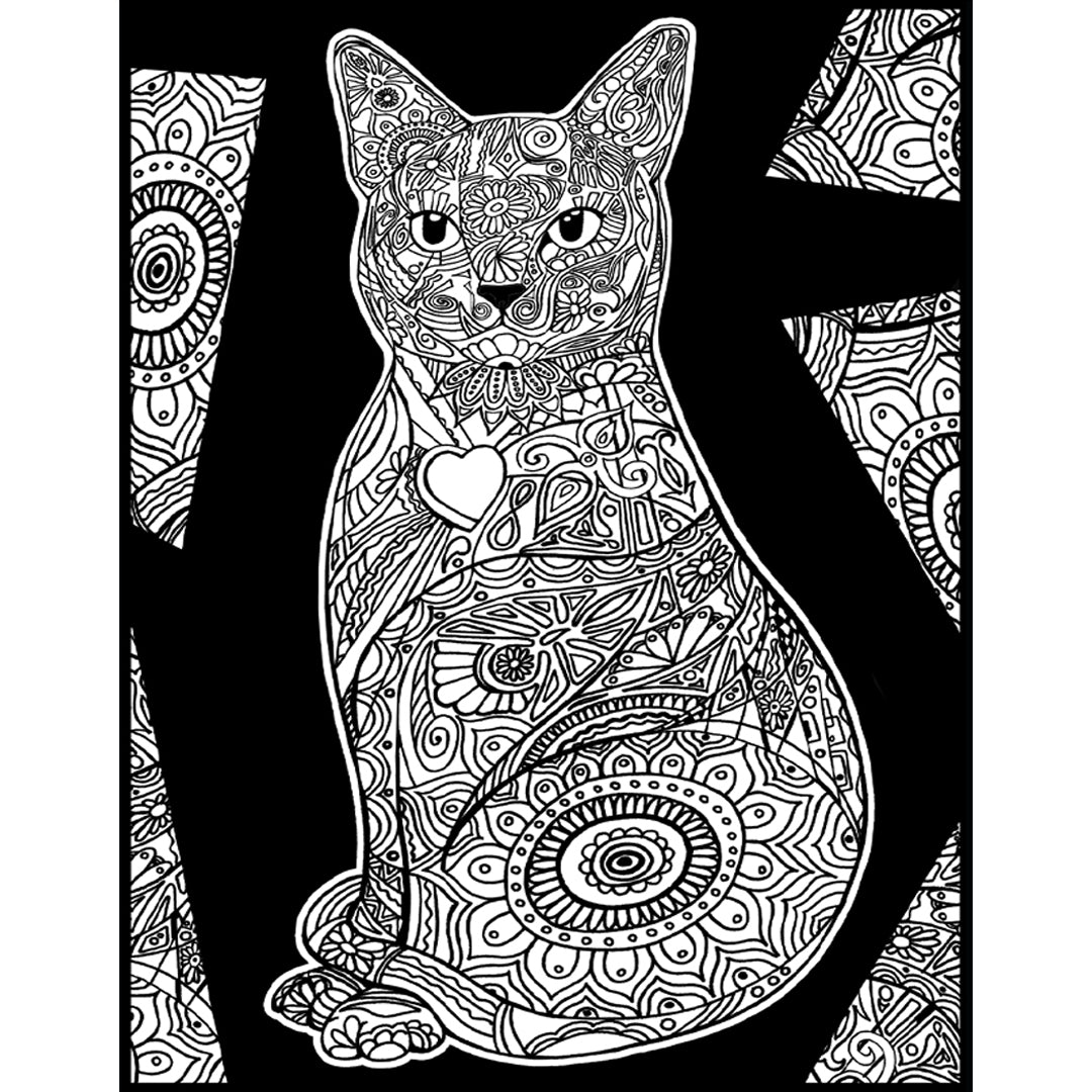 Samtausmalbild KATZE PEPPER 47 x 35 cm