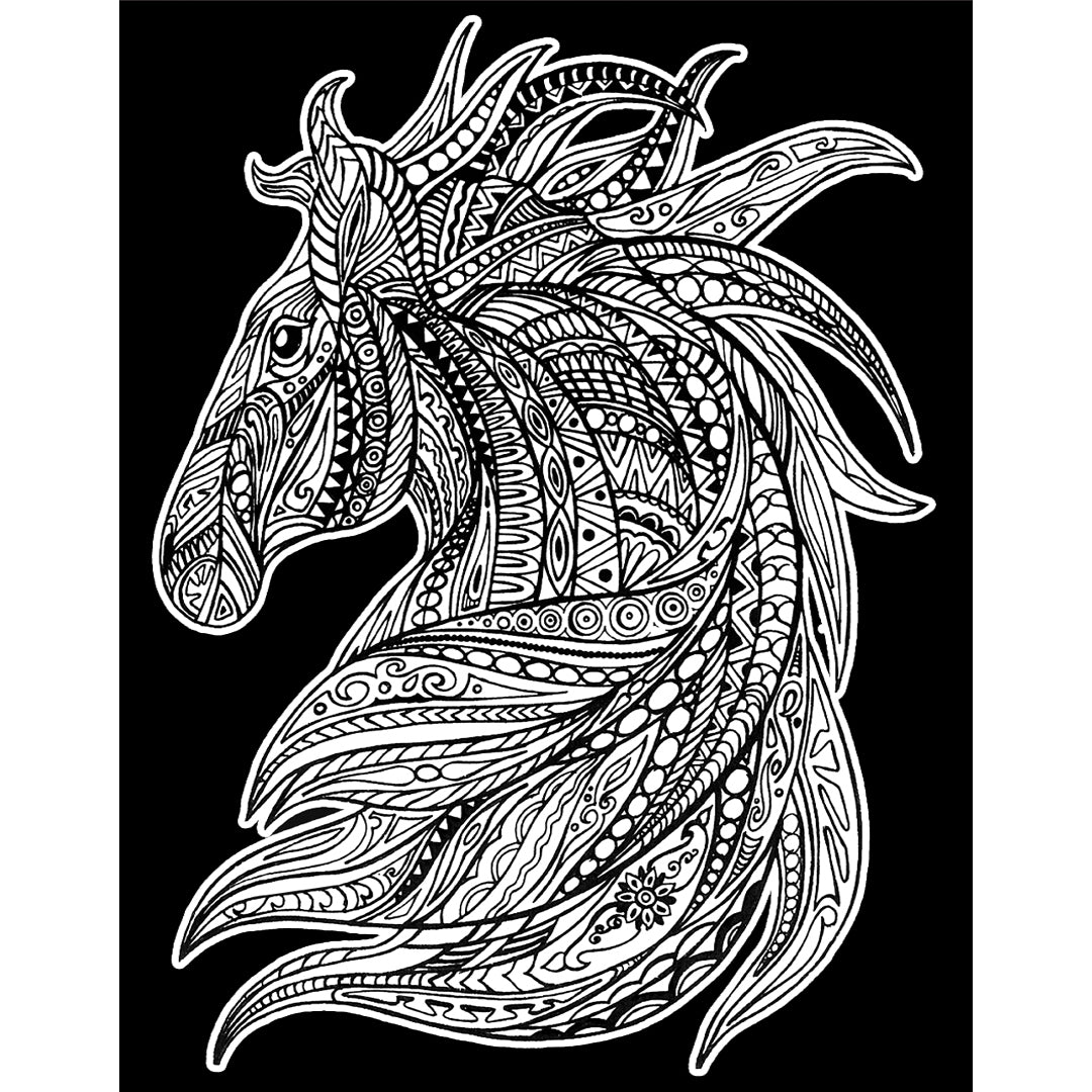Samtausmalbild PFERDEKOPF 47 x 35 cm