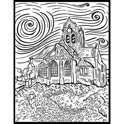 Samtausmalbild DIE KIRCHE 47 x 35 cm